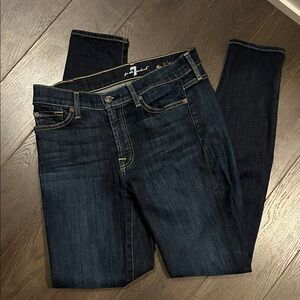7 For All Mankind Women's The Skinny Dark Indigo Skinny Jeans size 28, New